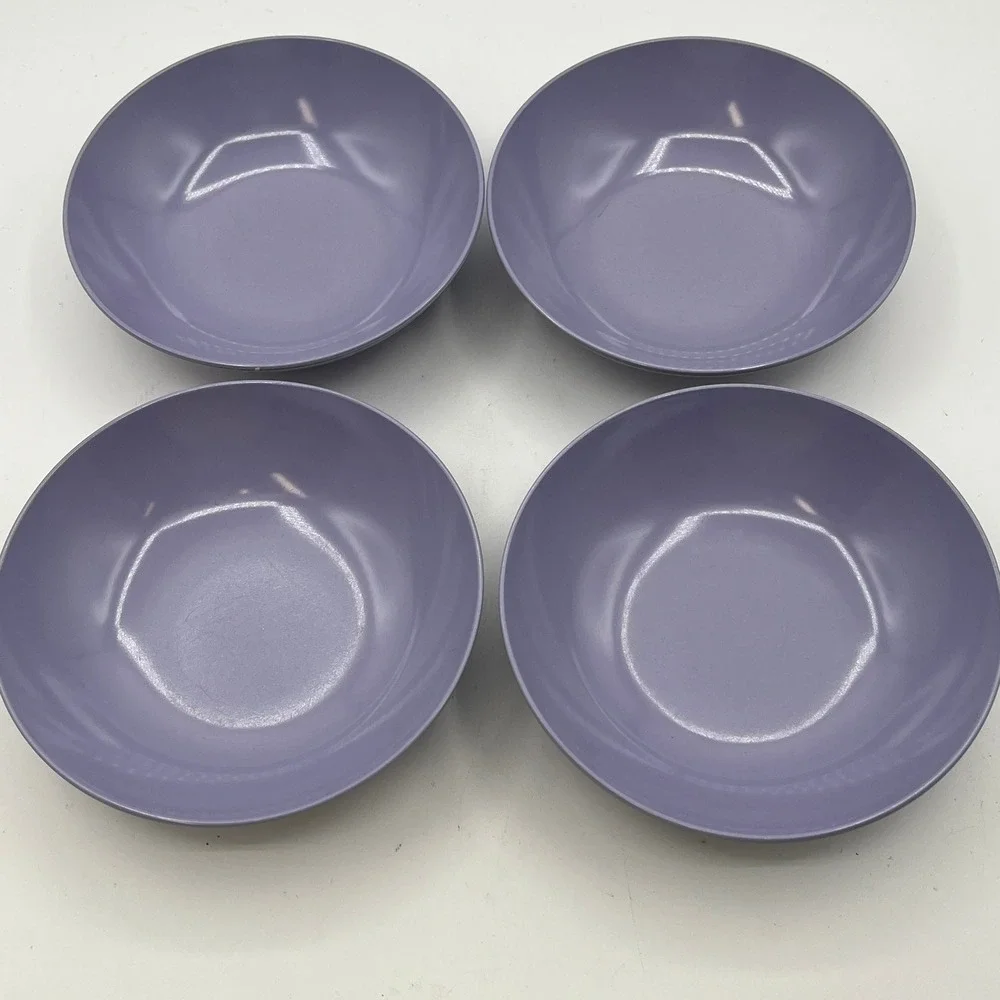 Vtg. Royalon Melmac Lavender Purple 7pc Set 1 Divided 4 Berry 4 Cereal  Bowls